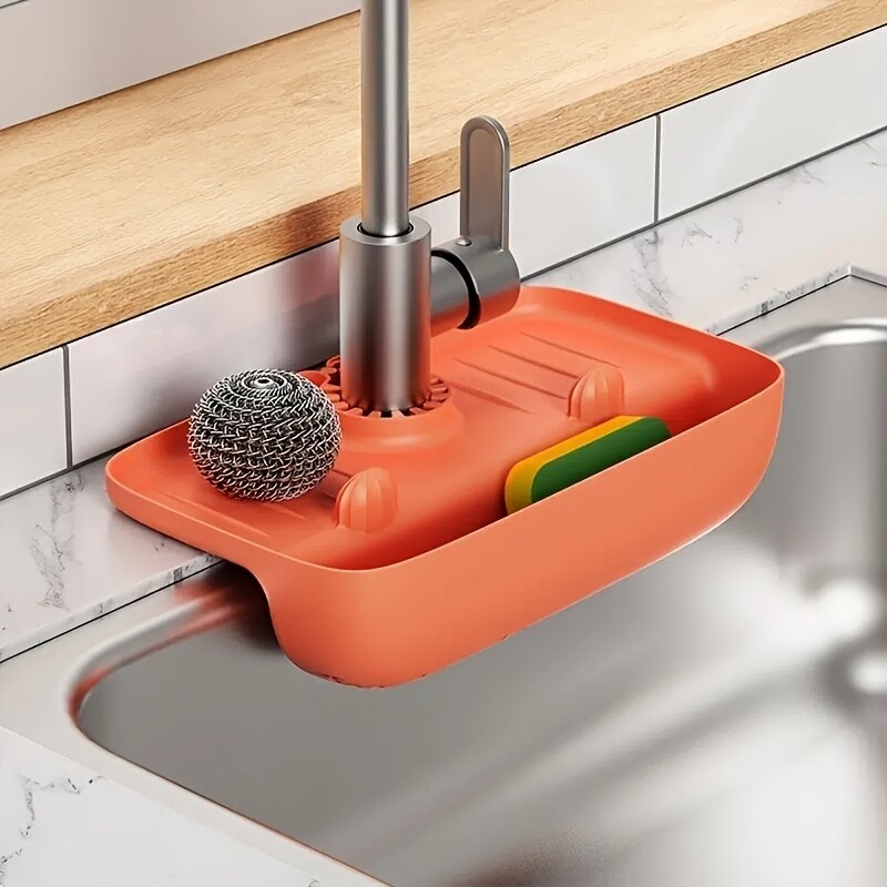 Silicone Sink Faucet Mat Splash Guard Kitchen Sink Organizer Water Catcher Pad