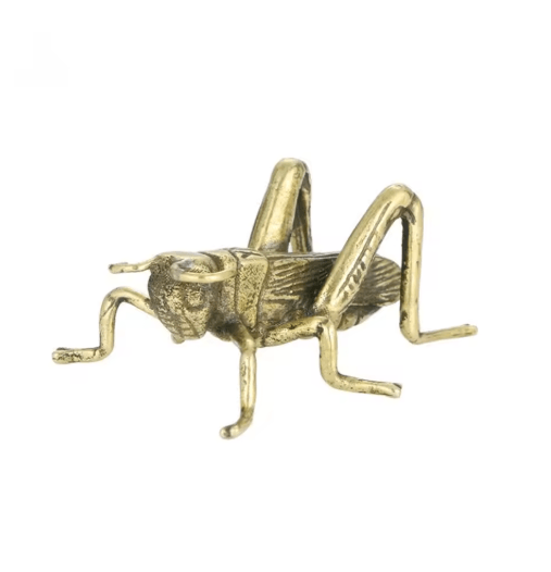 Solid Brass Cricket Miniature Figurine Retro Desktop Ornament