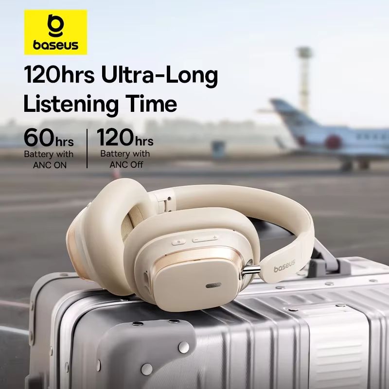 Baseus Bowie H1s Bluetooth Noise Cancelling Headphones Hi-Res Wireless Over-Ear Headset with 120H Battery