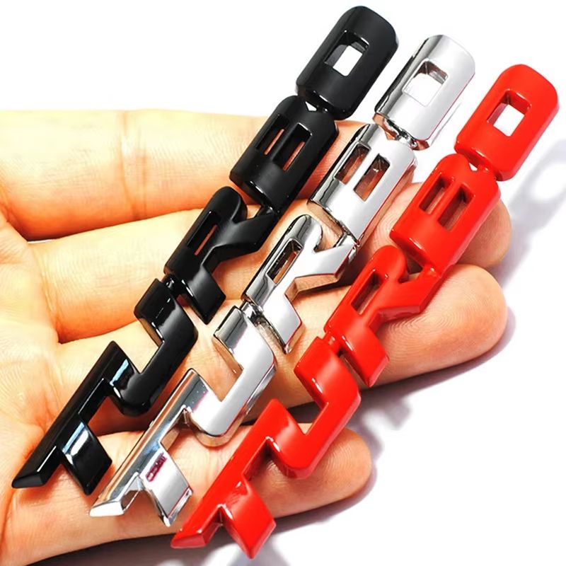 Metal 3D Turbocharged Car Badge Sticker, Universal Car Modification Emblem