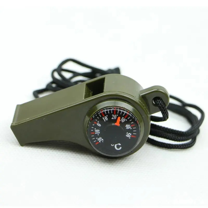 Emergency Survival Whistle with Compass & Thermometer Outdoor Camping & Hiking Essential