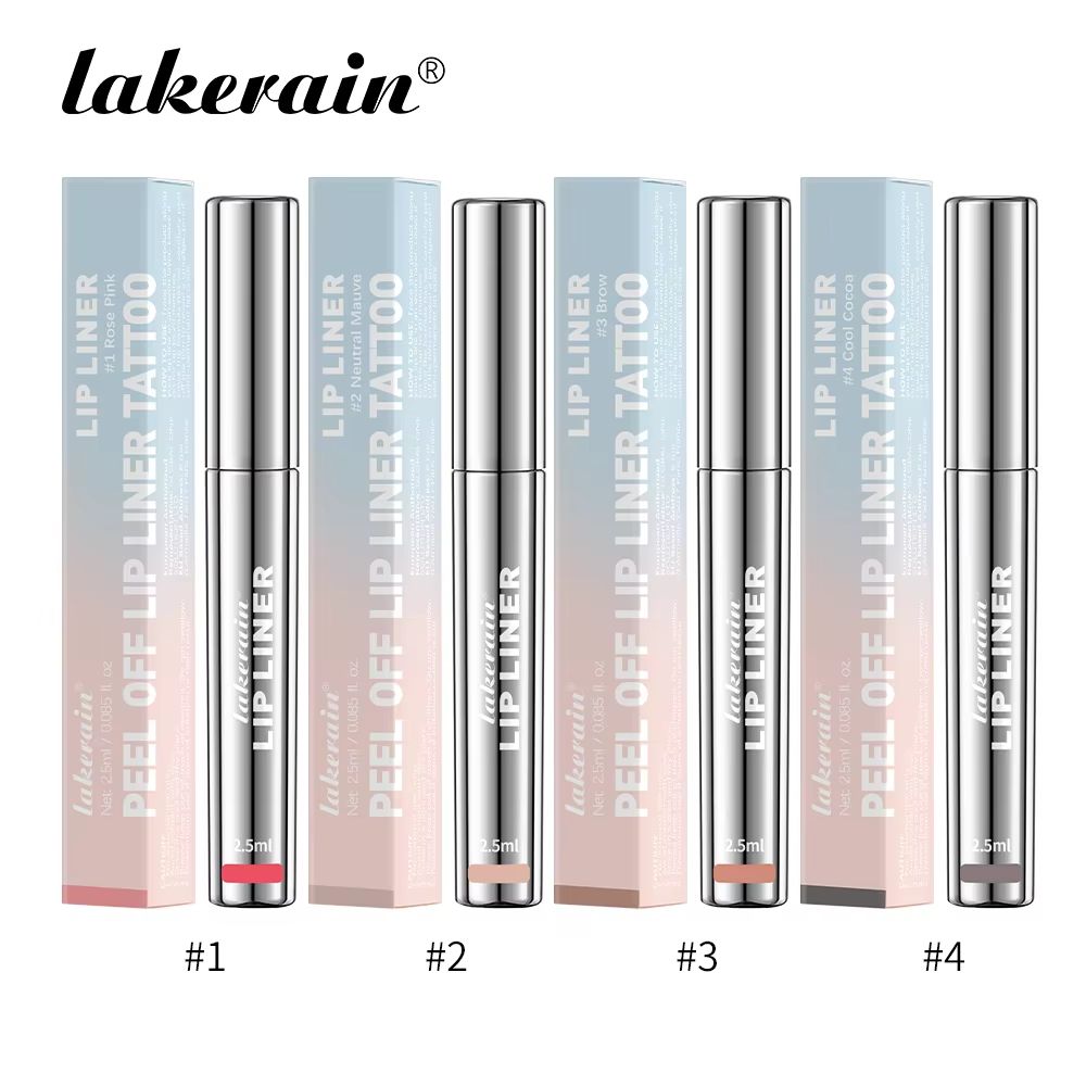 4PCS Waterproof Lip Liner Set – Long-Lasting Matte Lip Stain and Transfer-Proof Lip Liner with Peel-Off Tattoo Finish