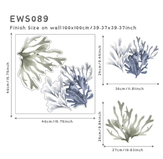 Underwater World Wall Stickers – Colorful Ocean Wall Decals for Bathroom & Kids Rooms