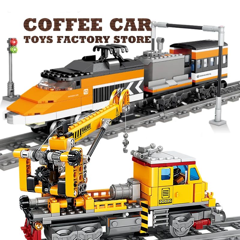 Technical City Power MOC Train Bricks Set with Railway Track and Locomotive