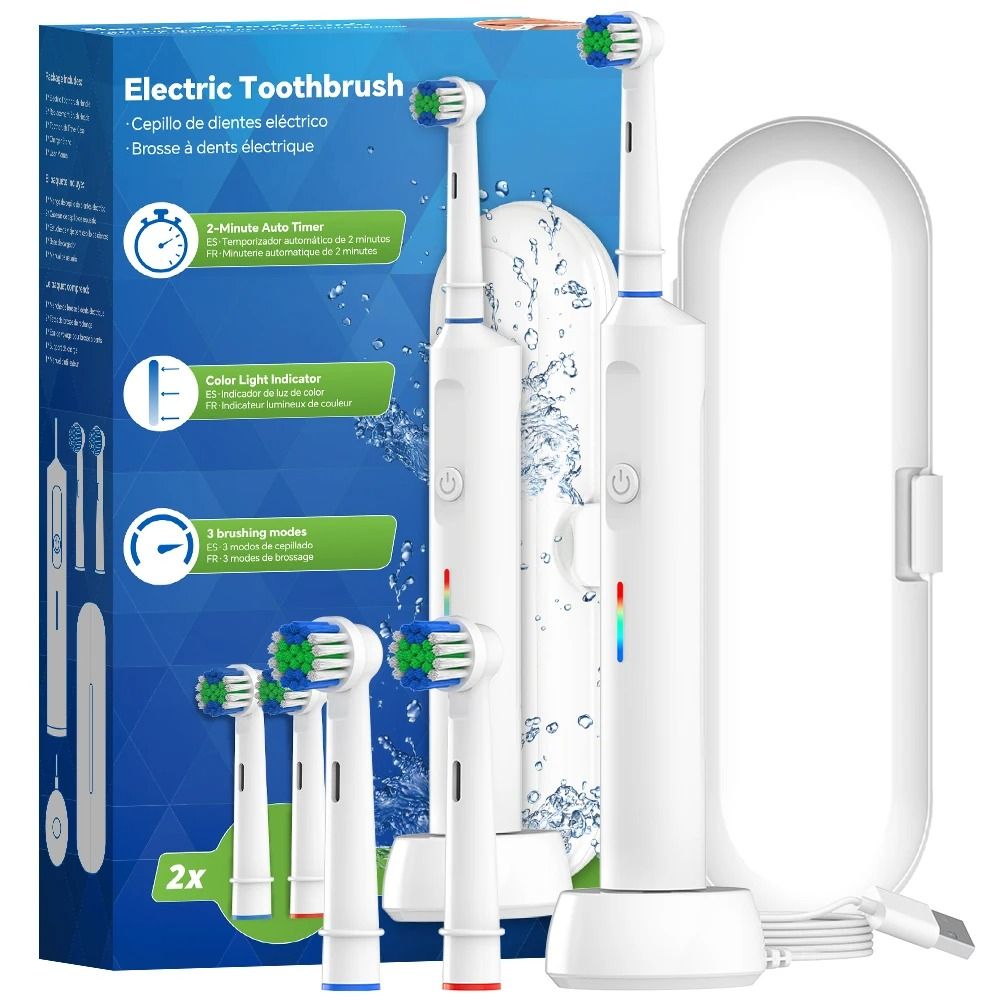 Smart Wireless Charging Rotating Electric Toothbrush 3 Modes Rechargeable