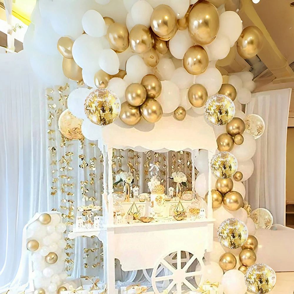 White and Gold Party Balloon Set