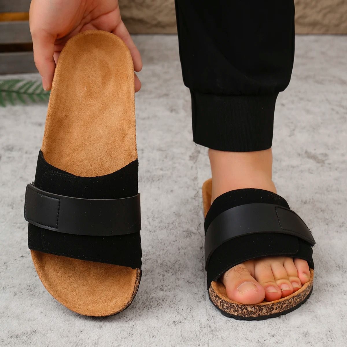 Mens Waterproof Anti Slip Thick Sole Comfortable Slip On Sandal