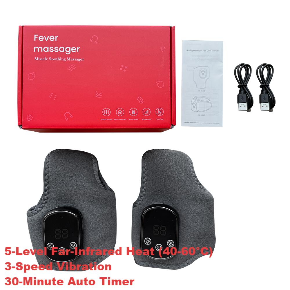 Foot Heat Massager, Hot Compresses & Vibration Massager, Timer, Breathable Material, USB, Foot and Ankle Joint