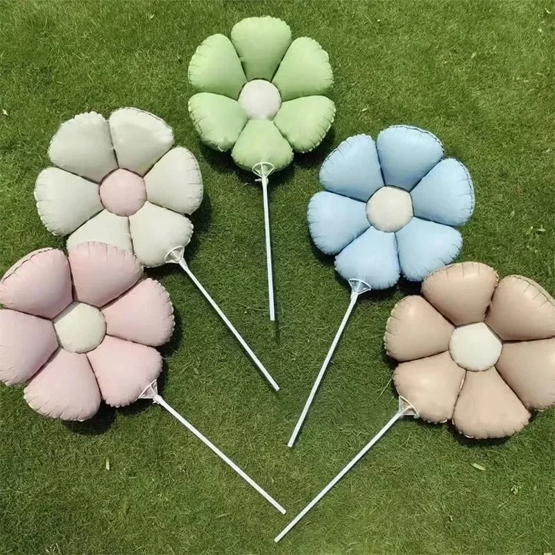 Matte Macaron Daisy Flower Aluminum Foil Balloon Party Decoration