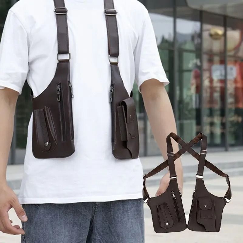 Medieval Leather Harness Holster Bag Hidden Anti Theft Phone Pouch