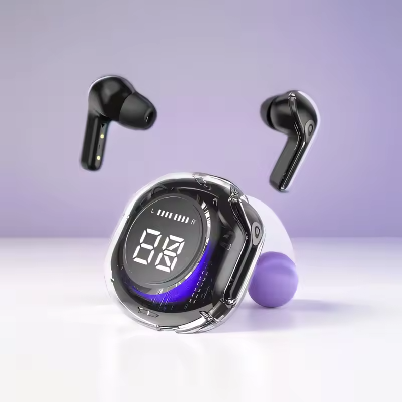 Wireless Bluetooth Headset with LED Power Digital Display & Stereo Sound Wireless Earphones for Superior Audio