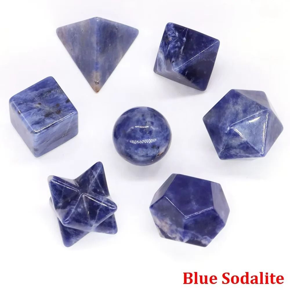 Platonic Solid Crystal Set Sacred Geometry Chakra Healing Reiki Stones