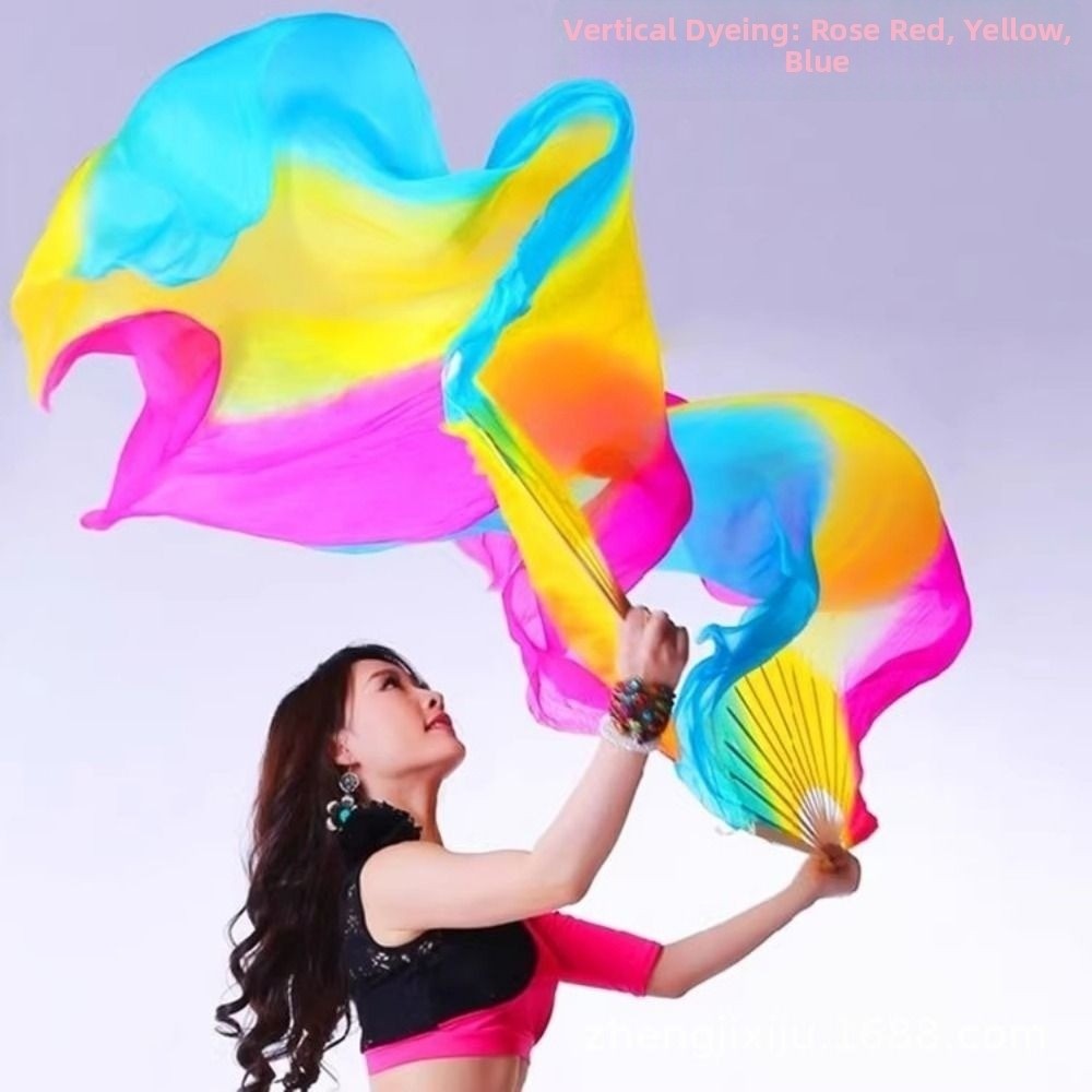 Dance Accessories, Multicolors Rayon Silk Fans for Dancer Practice