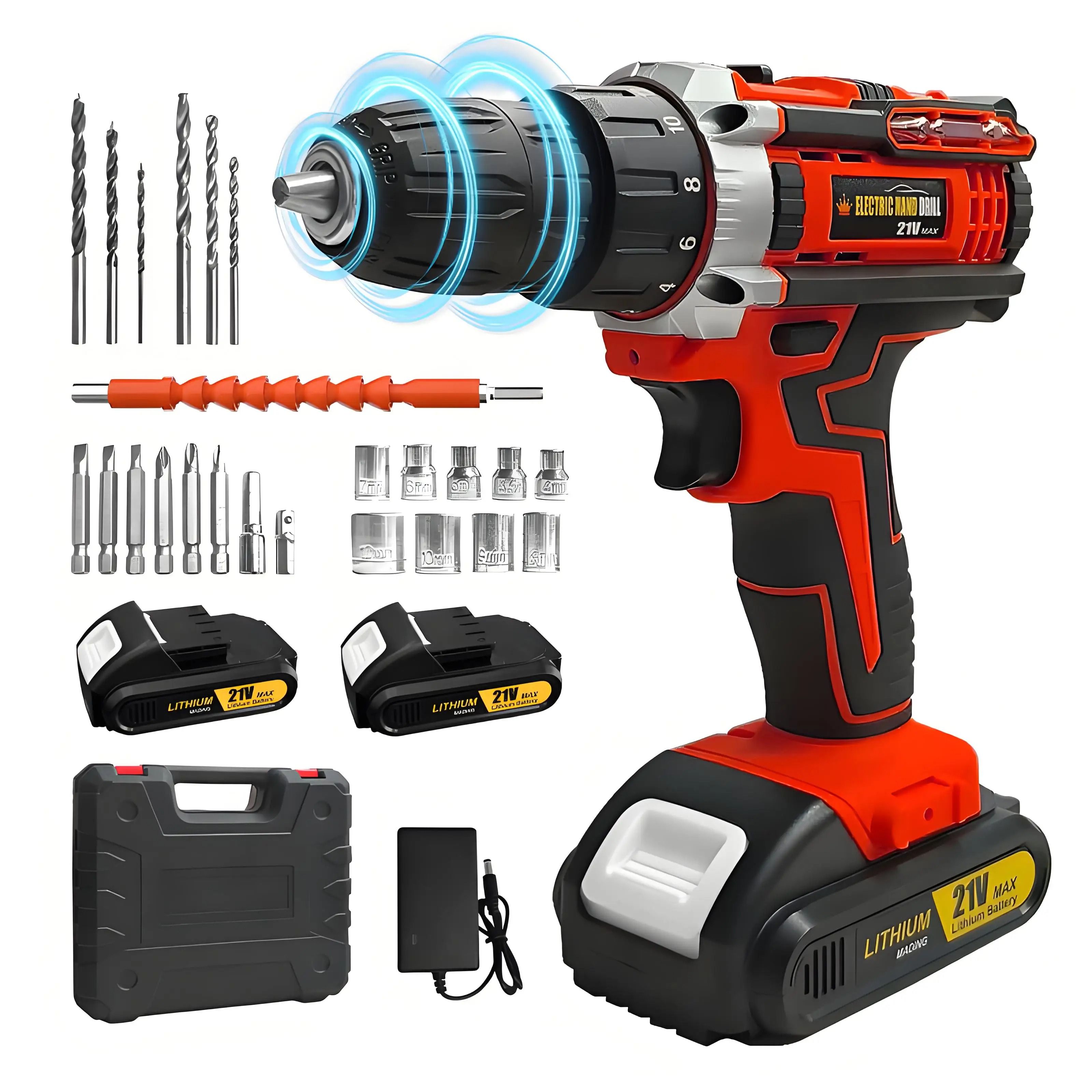 Lithium-Powered Electric Drill & Screwdriver Combo | Impact Driver Home DIY Kit | Executive Handheld Tool Suite