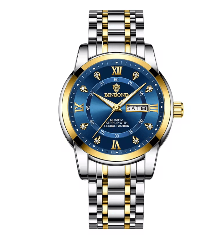 AquaLuxe Diver 30ATM Luxury Mens Waterproof Watch with Quartz Movement