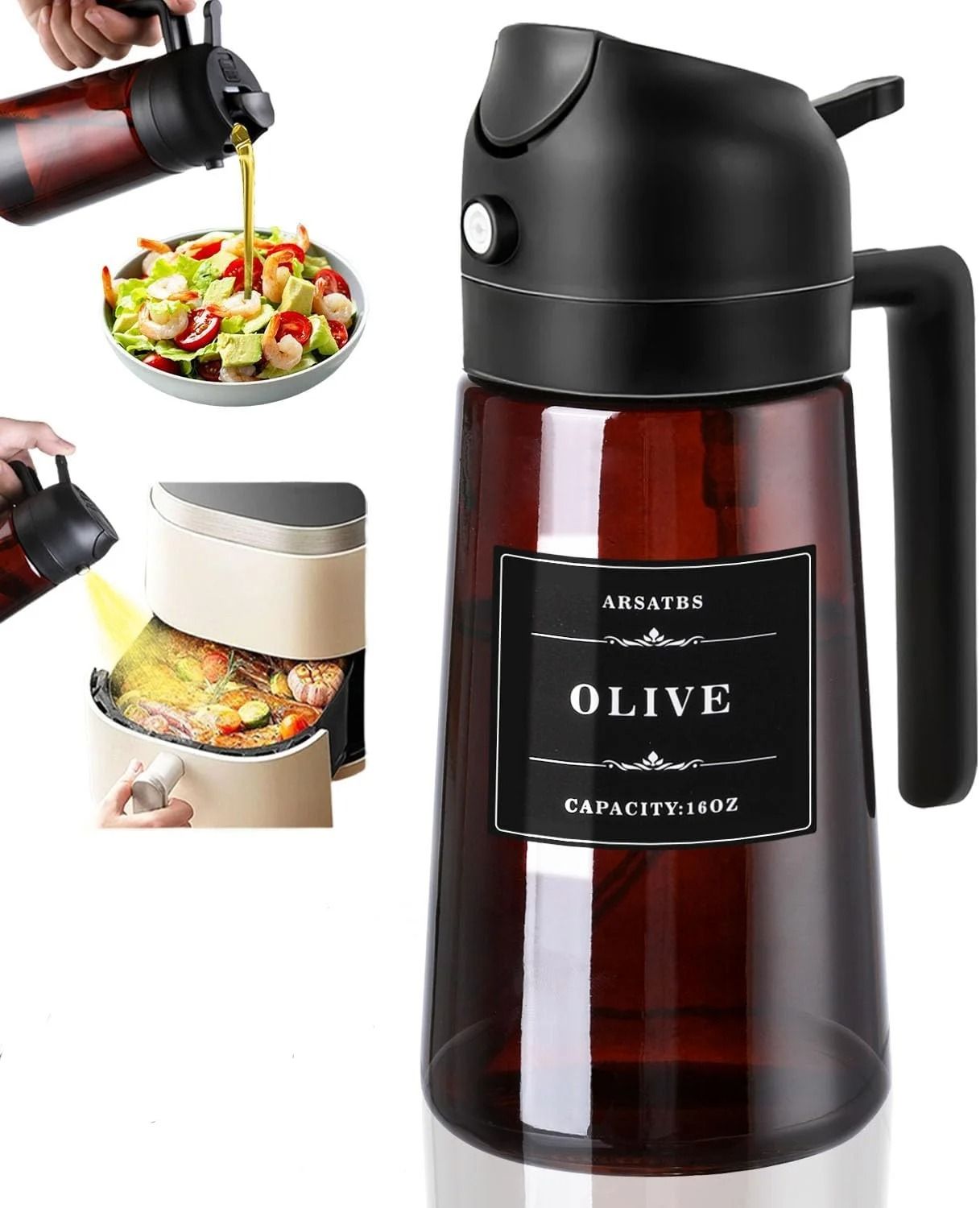 Professional 2-in-1 Glass Oil Dispenser and Precision Sprayer