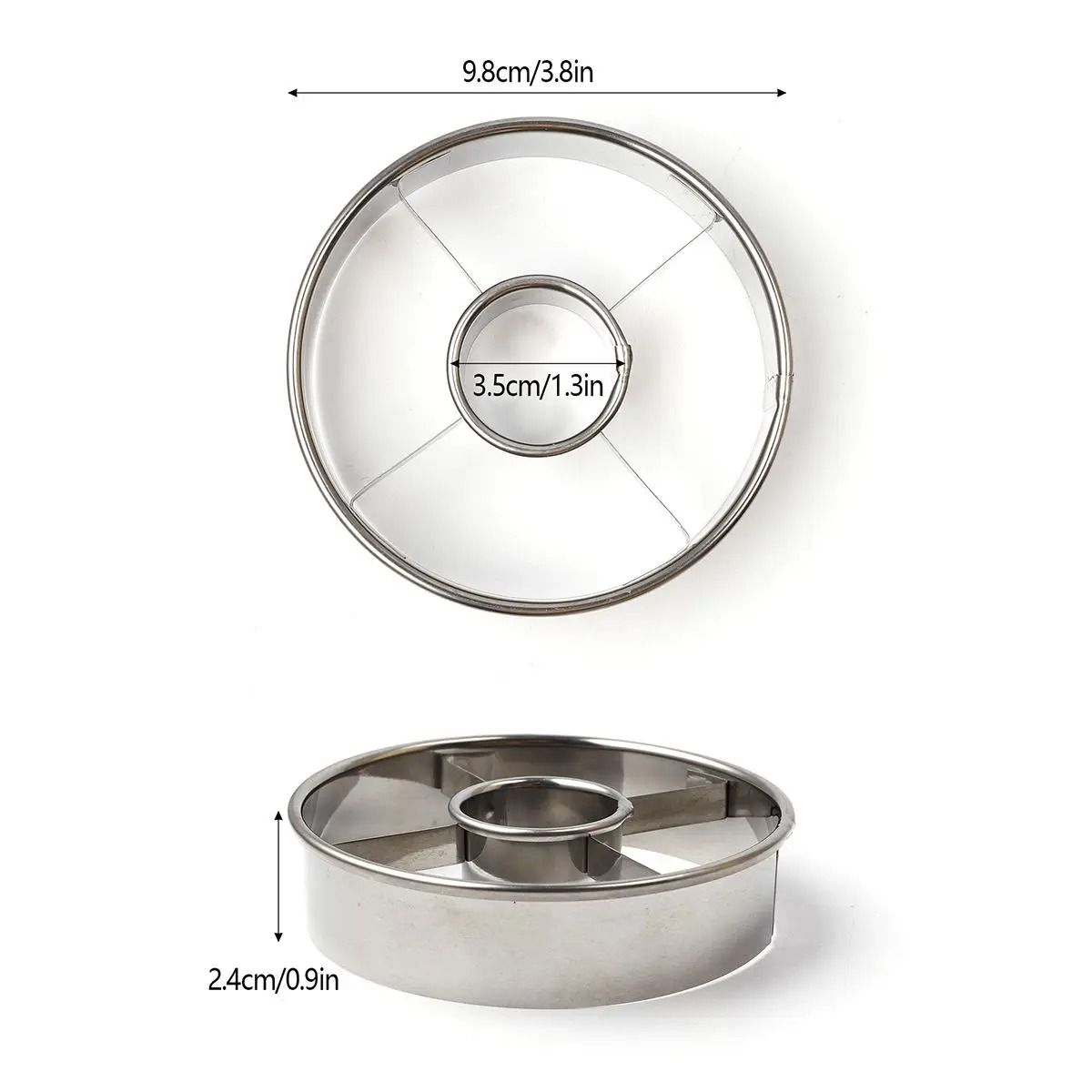 Round Stainless Steel Donut Cutting Mold – Precision Mousse Ring & Cookie Press