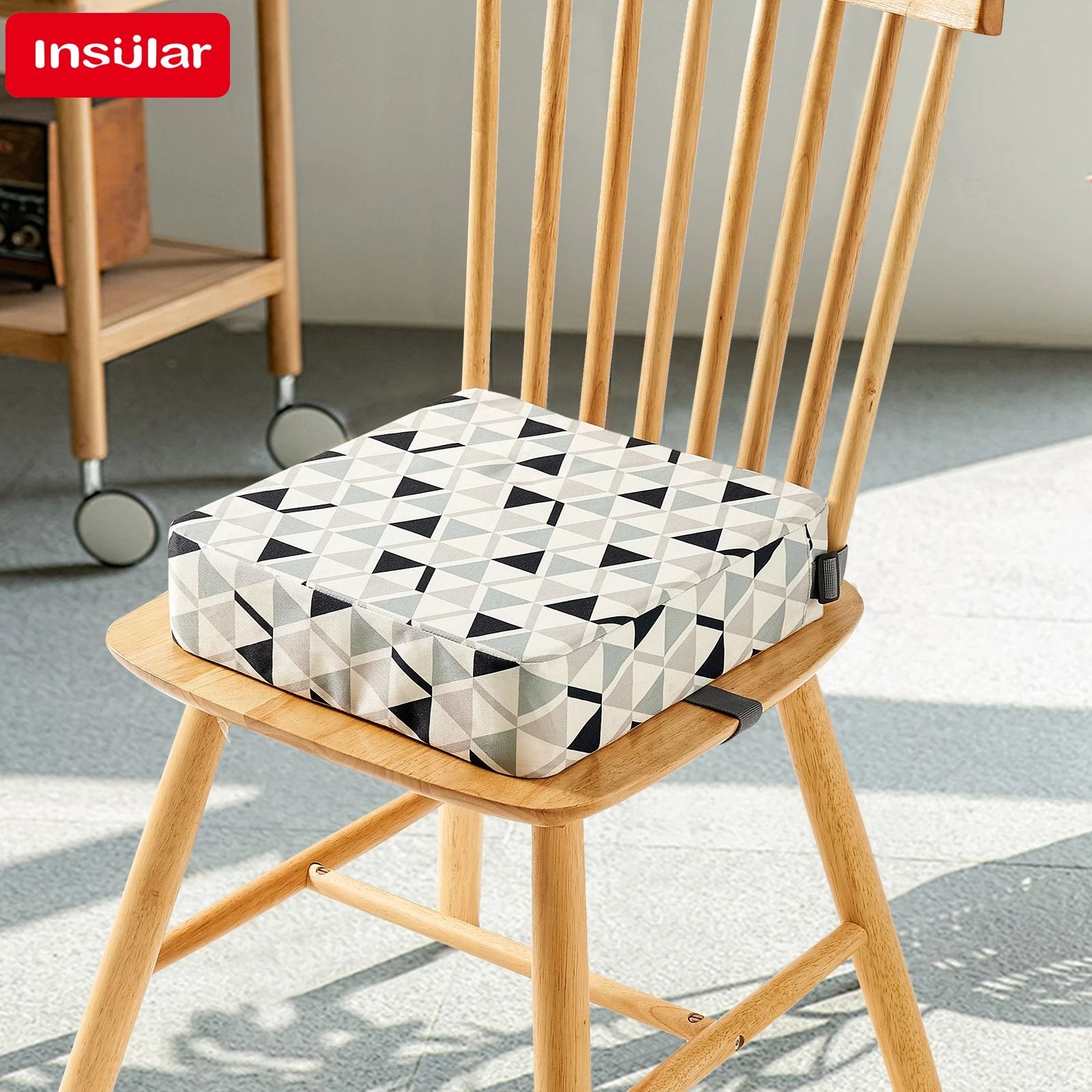 INSULAR Adjustable Booster Seat Cushion for Kids with Removable Cover for Dining and Seating Support