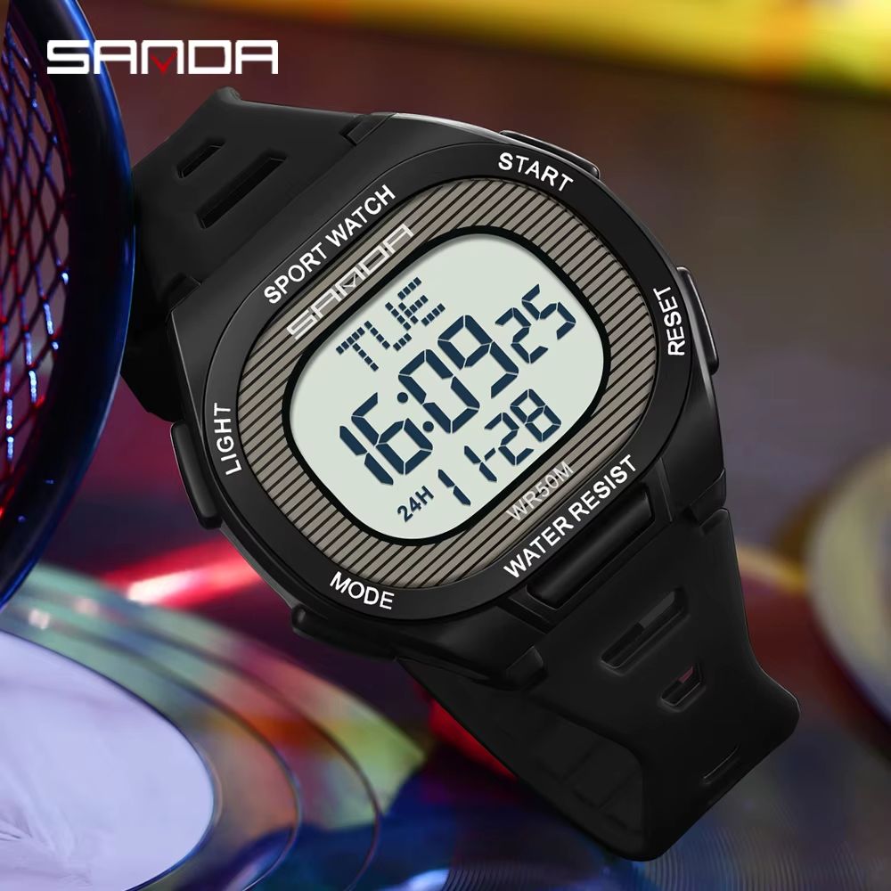 SANDA 2195 Luxury Military Digital Sports Watch with LED Display and Dual Time