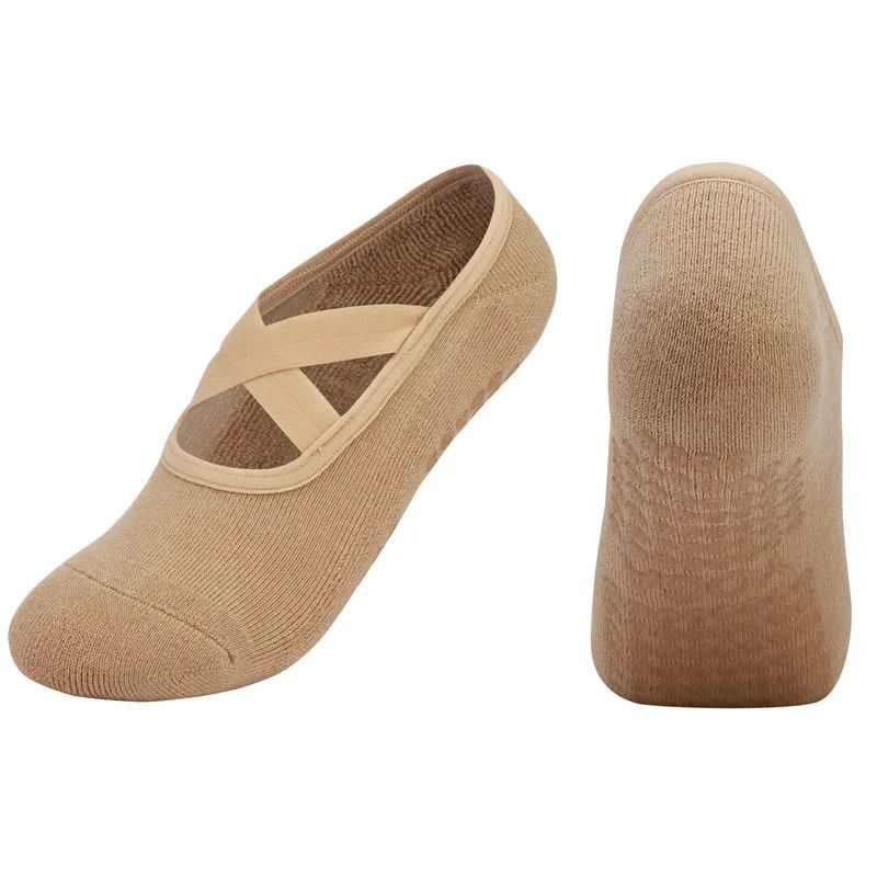 Women Breathable Towel Bottom Yoga Socks Silicone Non Slip Bandage Pilates Ladies Ballet Dance Socks