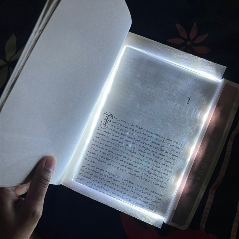 Portable LED Book Light Eye Caring Flat Plate Panel Bookmark Night Vision Study Tools for Car Travel Bed Lighting