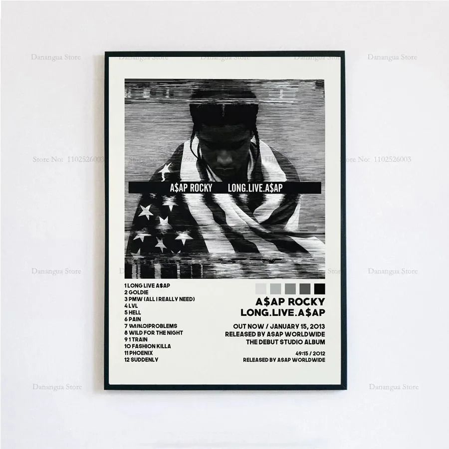 ASAP Rocky Poster Hip Hop Album Cover Wall Art Music Poster Print