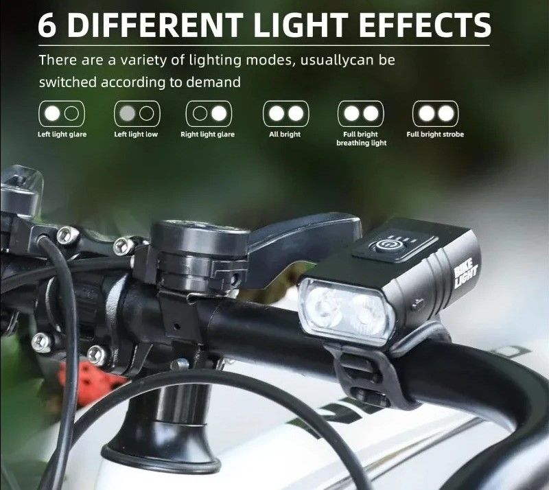 USB Rechargeable Bicycle Front Light with Adjustable LED Brightness