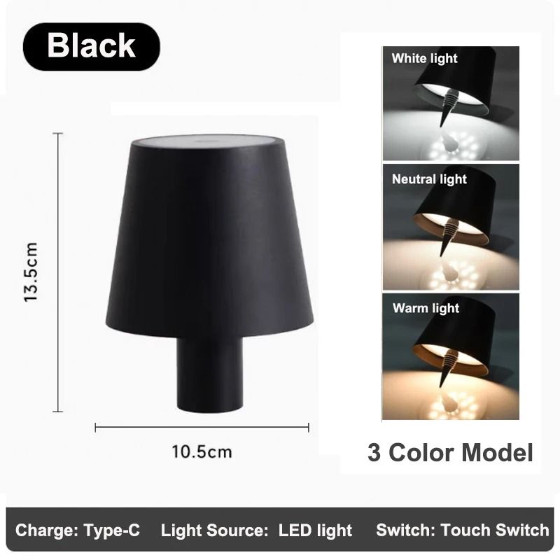 Wireless LED Wine Bottle Lamp Touch Control Rechargeable Table Light