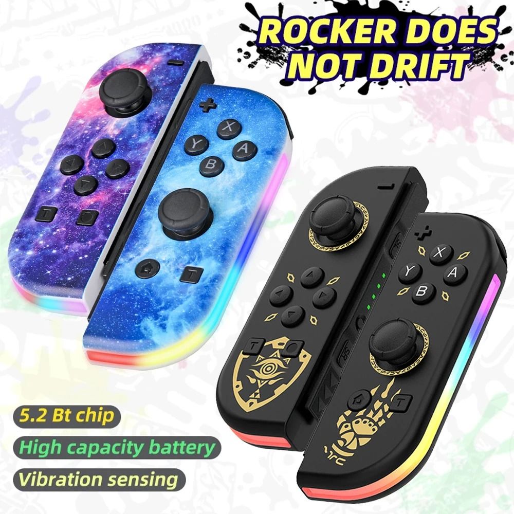 Wireless Joy Con Style Game Controller with RGB Light for Switch