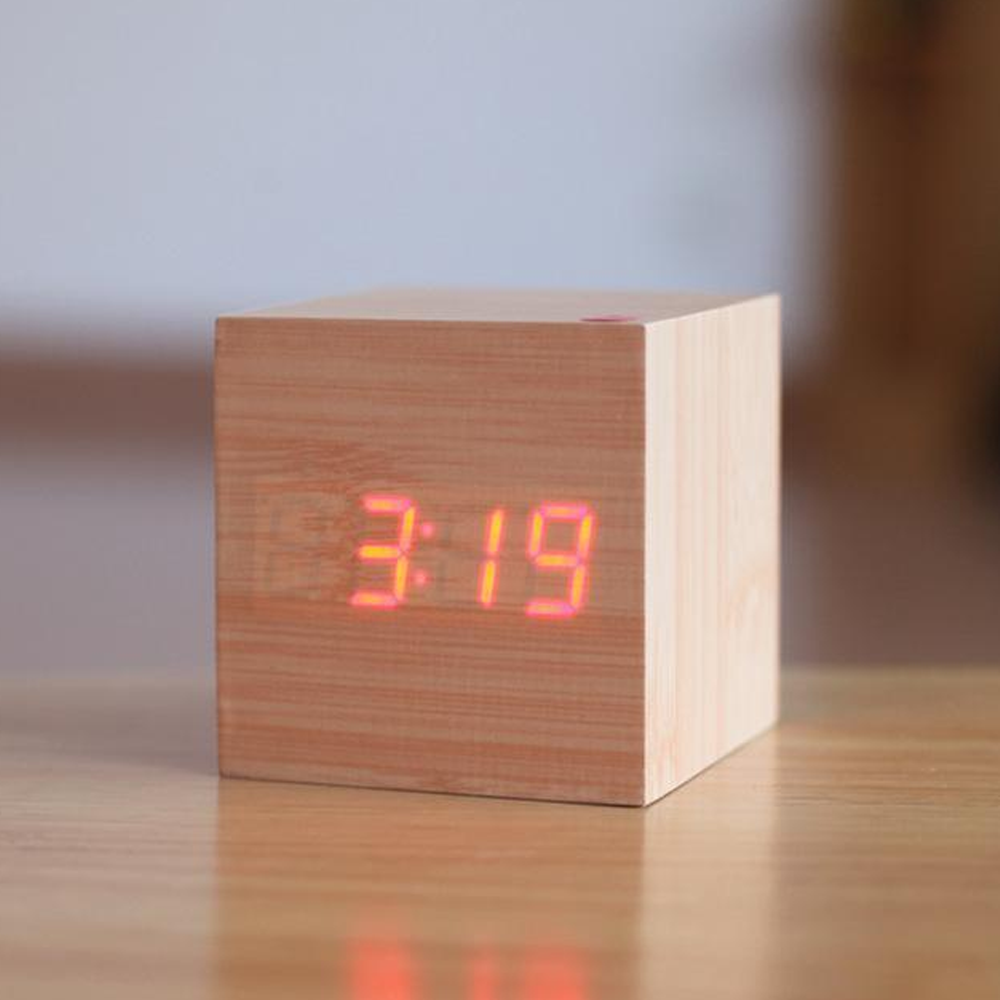 Wooden Digital Alarm Clock