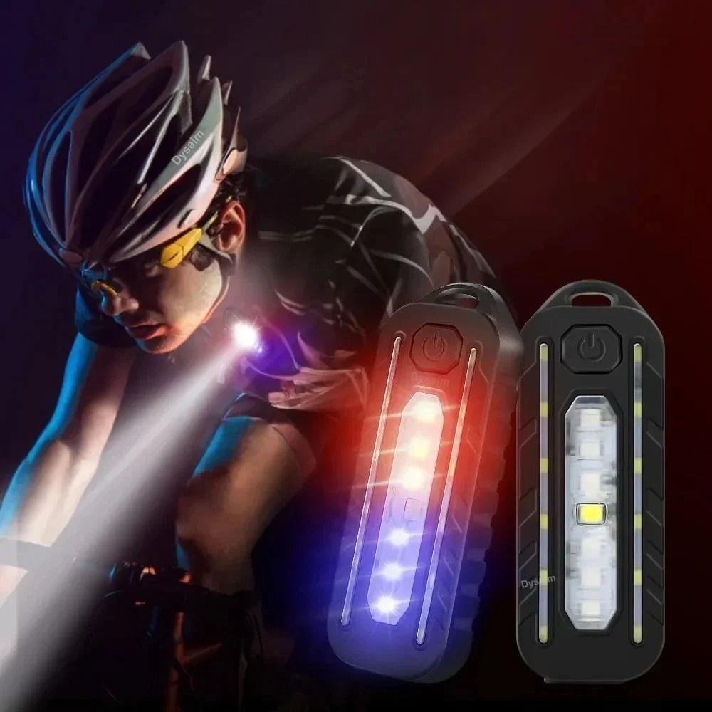 USB Recharge LED Flashlight Work Light Keychain Flashlight for Police Shoulder Clip Warning Flashing Light Outdoor Lamp