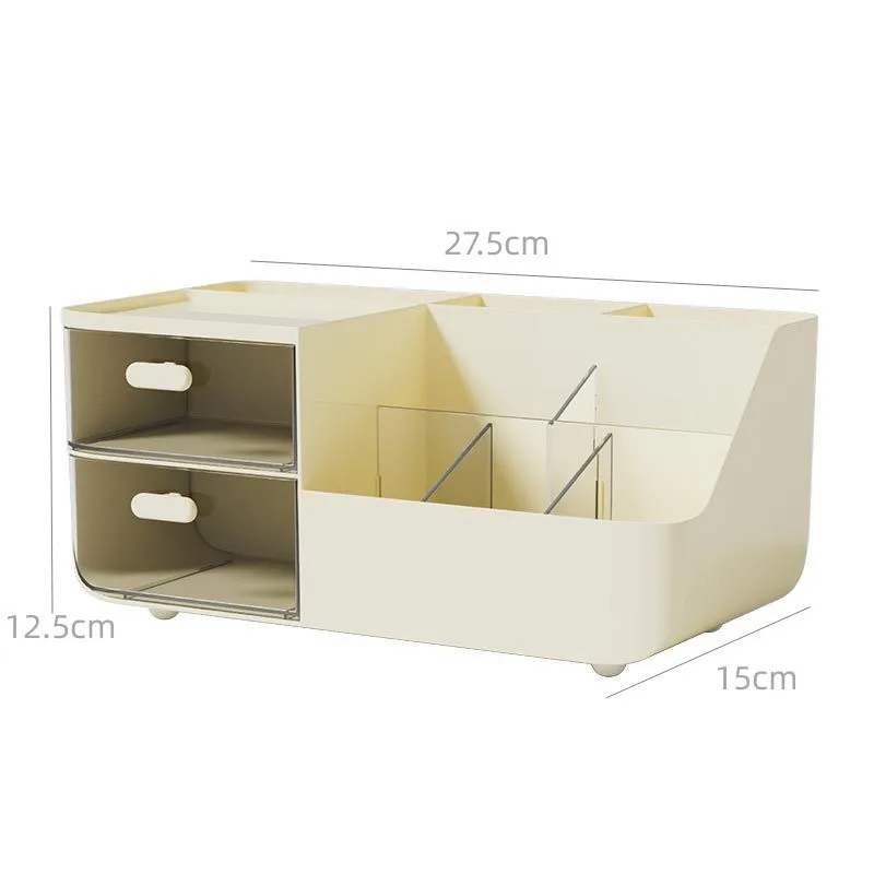 Desktop Storage Box, Drawer-type Organizer Box for Office Stationery, Study Desk, Cosmetics Storage Rack, Cute Design
