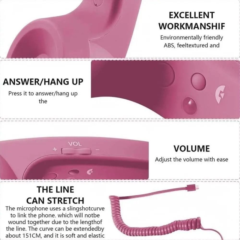 Type-C Handset Phone Receiver – Retro Style Landline Handle – High-Yield Audio Interaction Hub