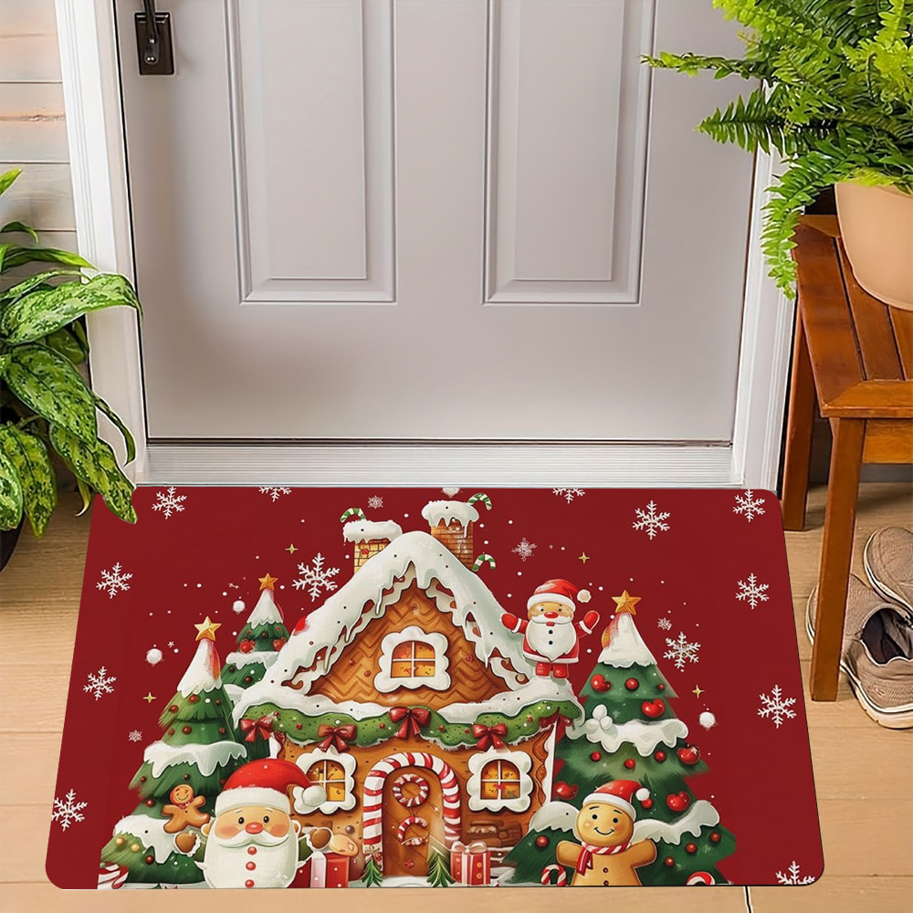 Christmas Welcome Entrance Doormat Home Decor Carpet Indoor Outdoor Floor Mat Living Room Bedroom Bath Kitchen Rugs