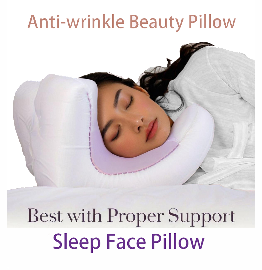Luxury Memory Foam Face Pillow with Free White Satin Pillowcase for Beauty Sleep, Anti Wrinkles Aging Support