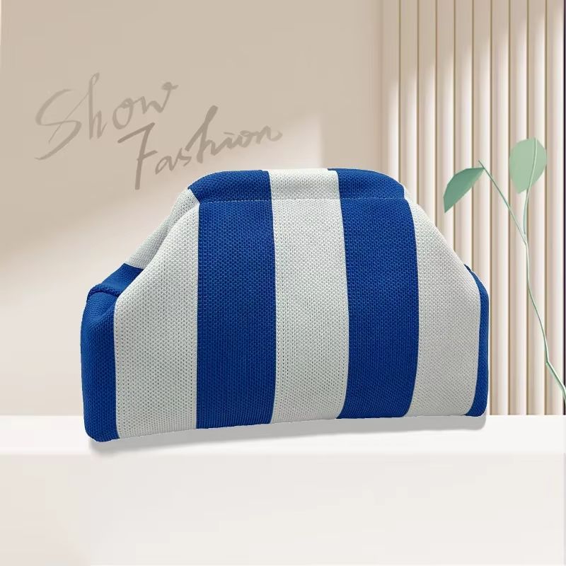 Women's Knit Stripe Crochet Dumpling Clutch Bag