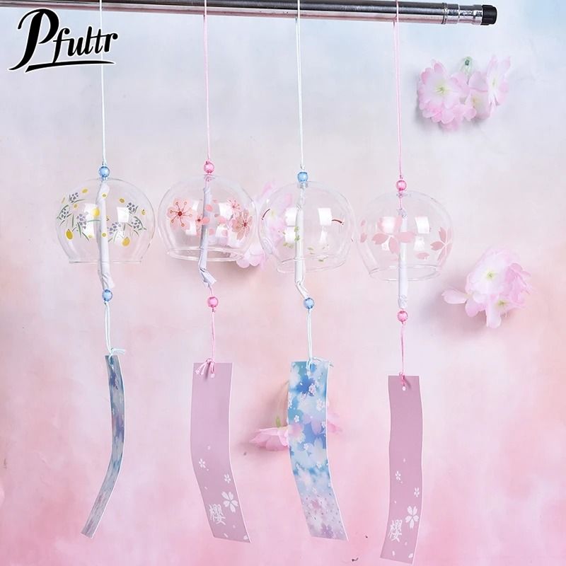 Traditional Japanese Glass Wind Chime | Sakura Cherry Blossom Home Decor Bell