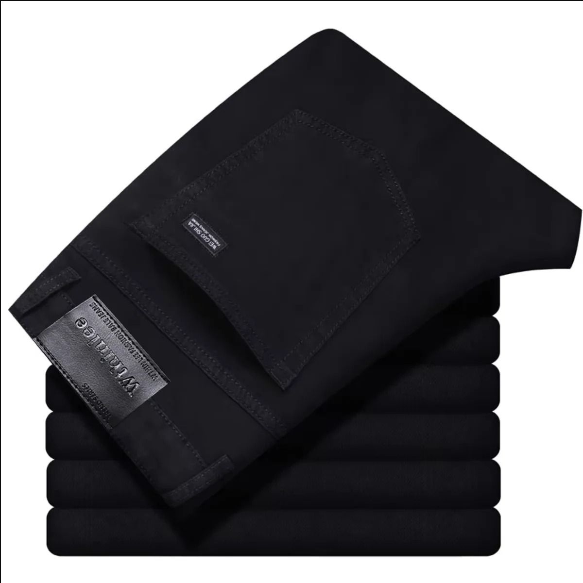 Wthinlee New Business Mens Jeans Casual Straight Stretch Denim Trousers