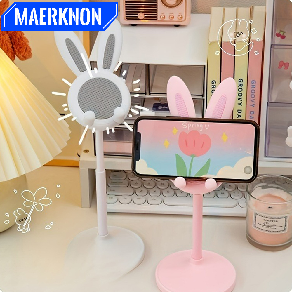 Adjustable Mobile Phone Holder Desktop Stand Mount Cute Rabbit Cartoon Universal Table Support