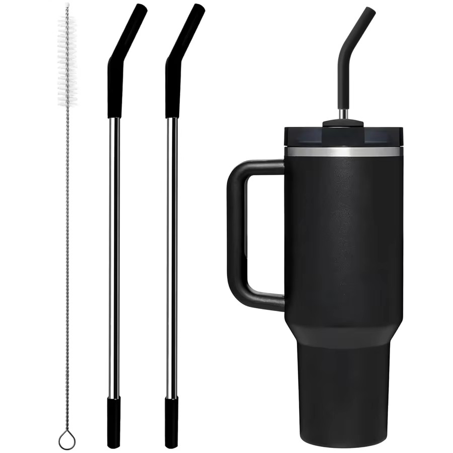 Stainless Steel Straw, Silicone Tip, Stanley Cup Replacement, Tumbler Straw Brush