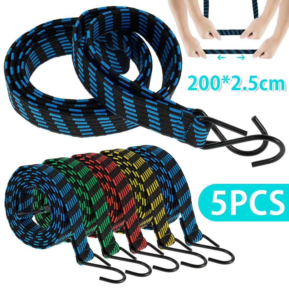Heavy Duty Bungee Cords Set Elastic Luggage Straps with Hooks