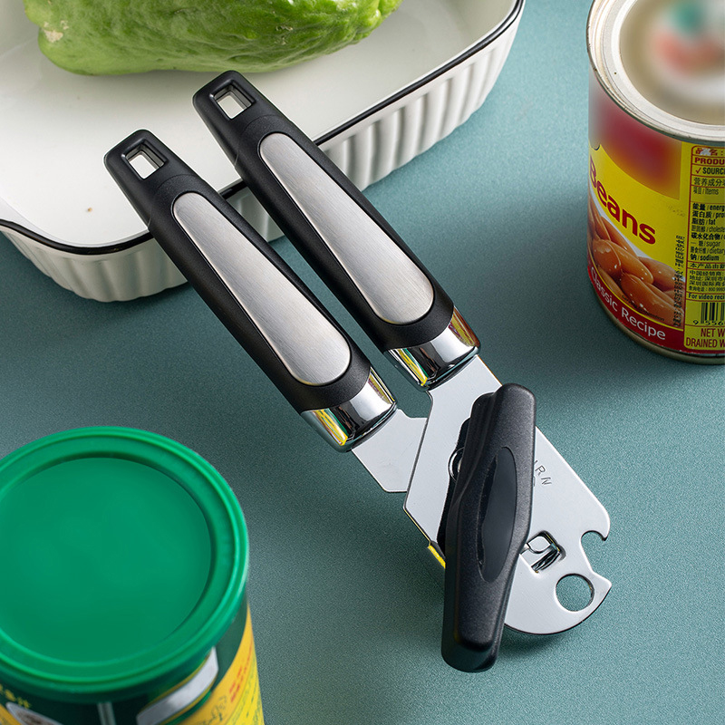 Multifunctional Stainless Steel Professional Tin Manual Can Opener Side Cut Cans Bottle Opener Beer Grip Kitchen Gadgets