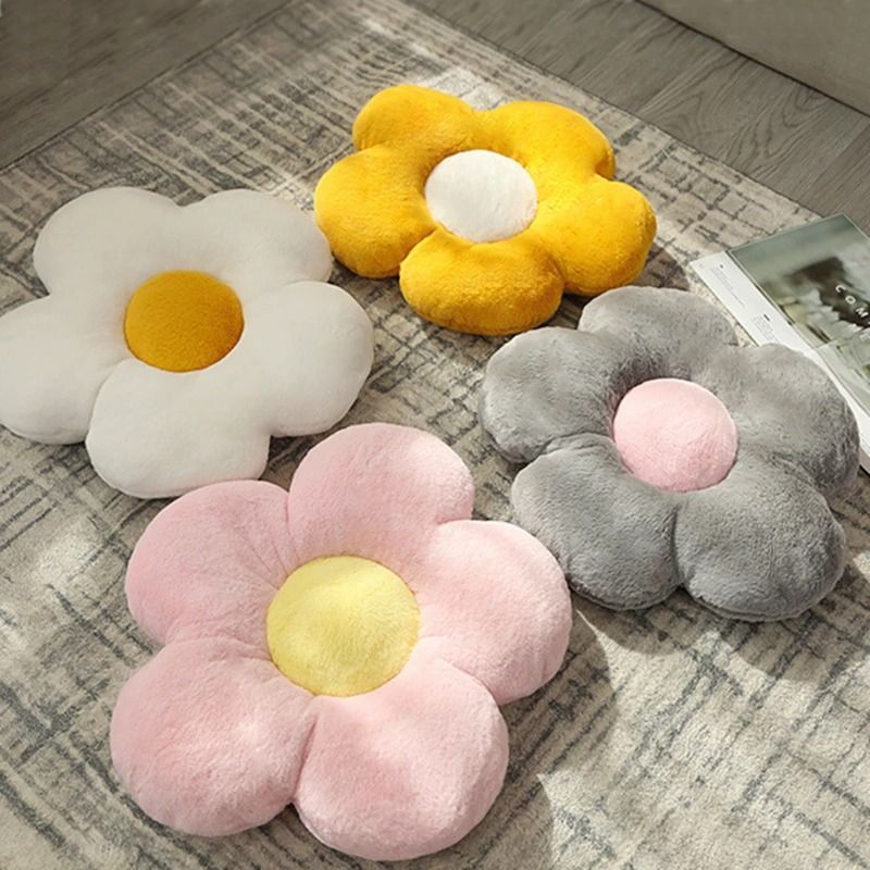 Soft Five Petal Flower Cushion