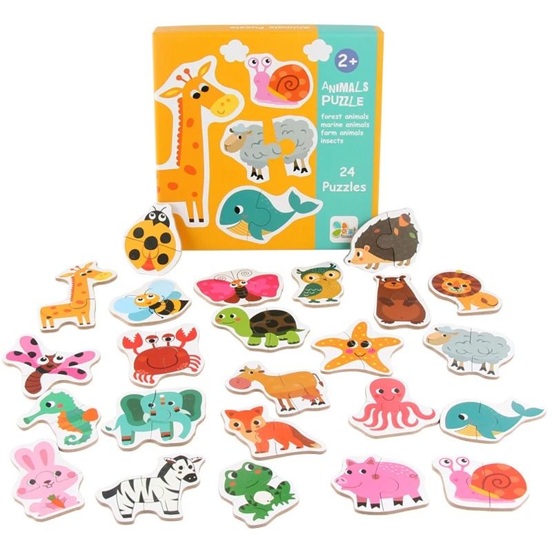 Kids Wooden Jigsaw Puzzle Matching Game Early Learning Educational Toy