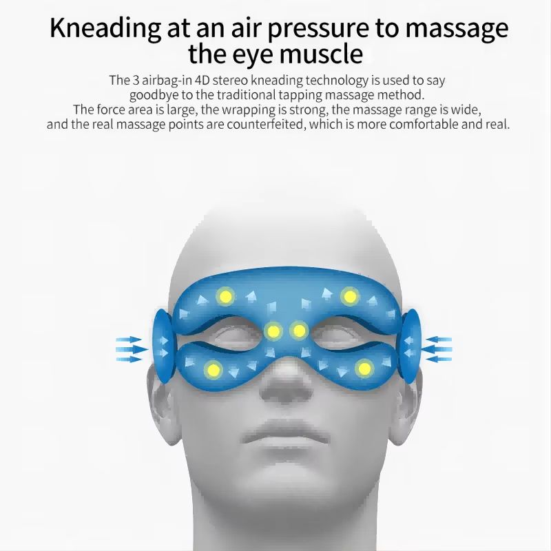 Folding Eye Massager with Heat, Airbag Pressure and Bluetooth Music