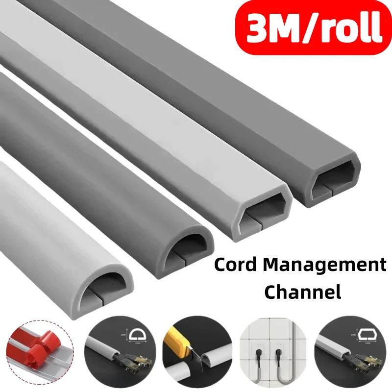 Flexible Cord Management Channel Adhesive Cable Raceway Cover