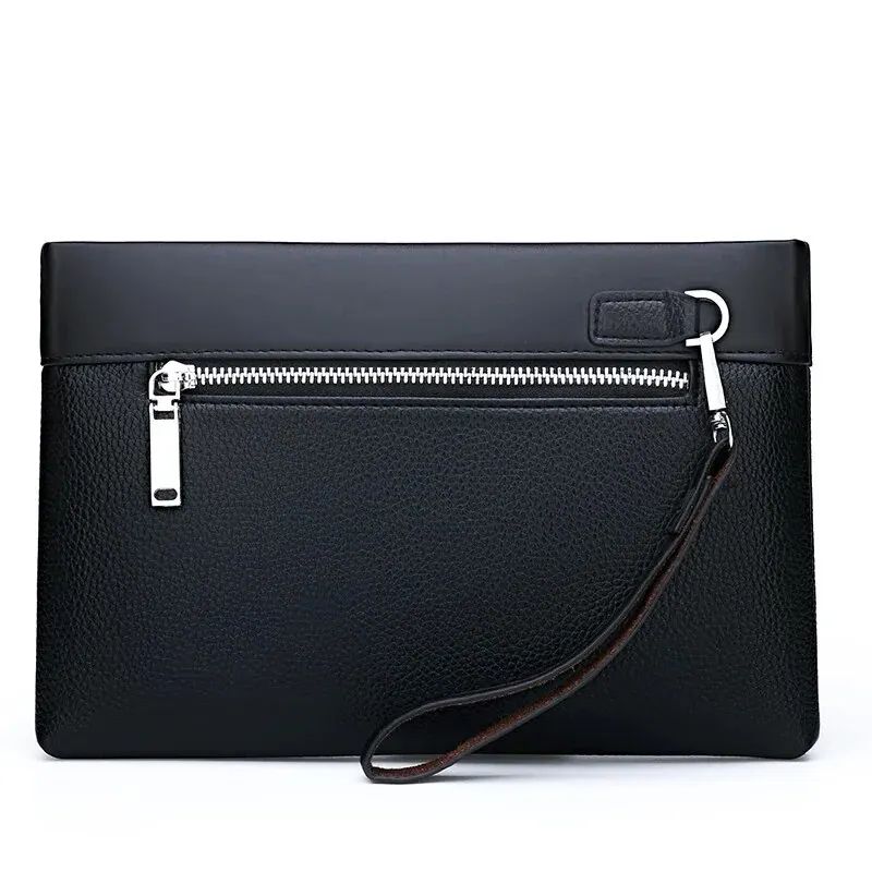 Premium Large Capacity Mens Leather Clutch Bag – Luxury Designer Wallet Pouch
