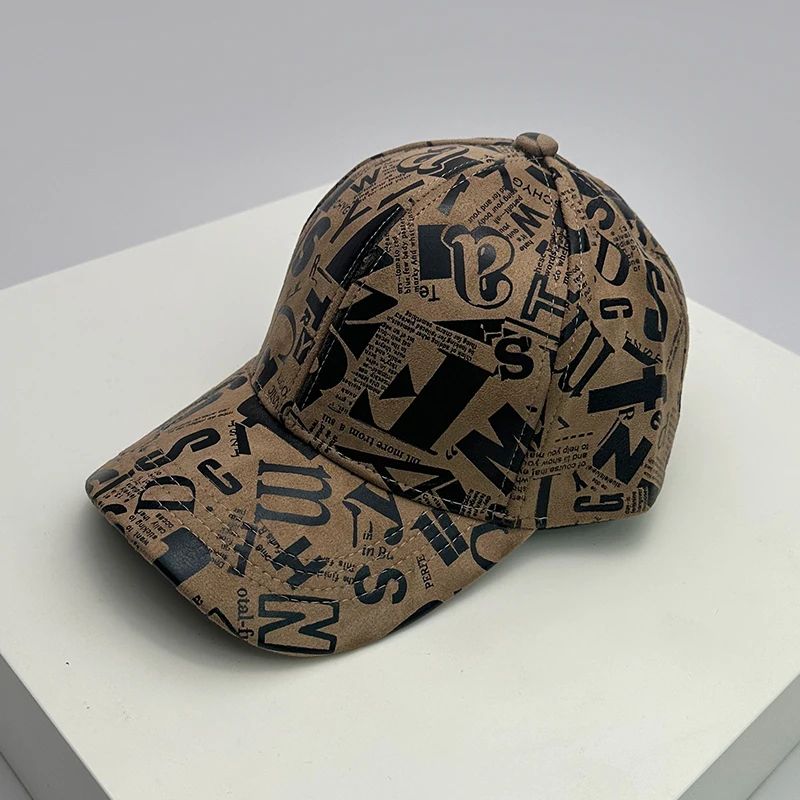 Kpop Graffiti Letter Vegan Leather Baseball Cap