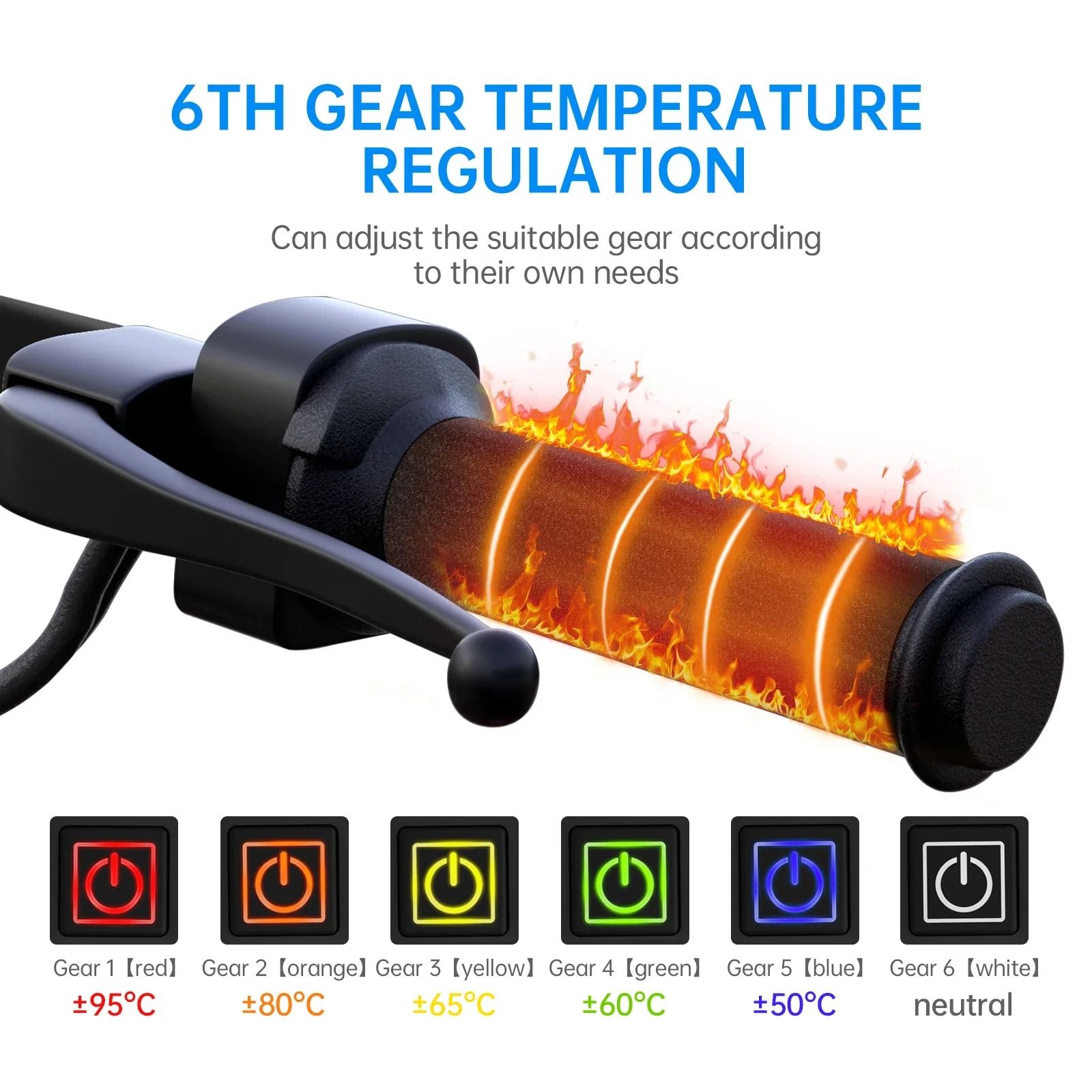 Extractme Motorcycle Heated Handgrips 5V USB 6 Gear Warmer Electric Heated Grip Cover