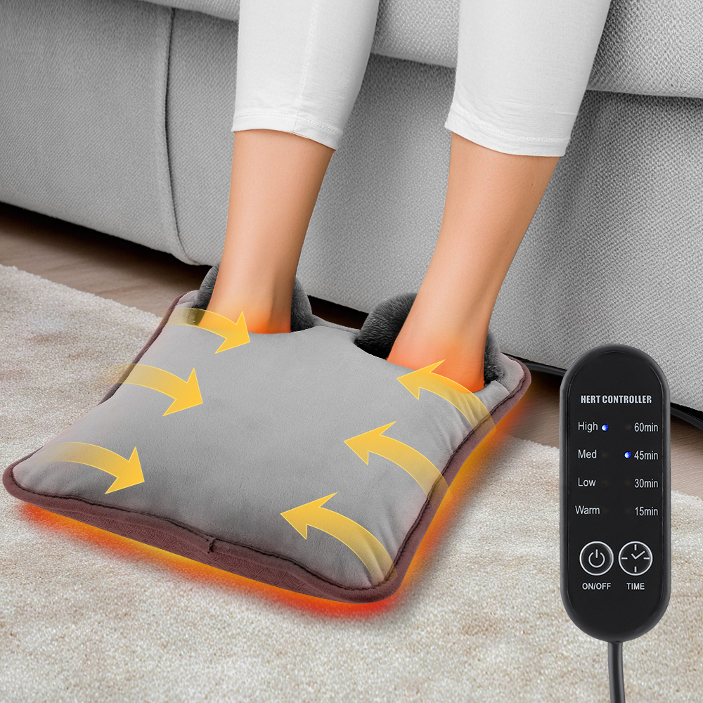 USB Washable Electric Foot Heating Pad, Portable Soft Plush Feet Warmer Heater, Foot Warming Mat